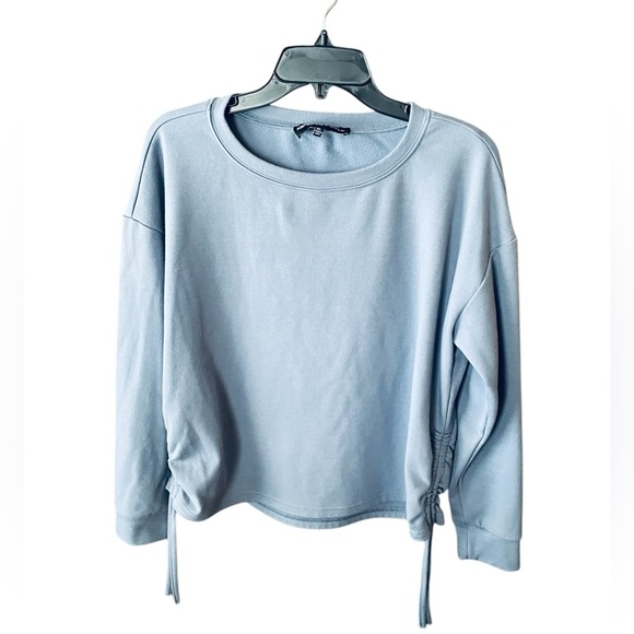 Kendall & Kylie long sleeve sweatshirt ruched drawstring side XL periwinkle blue - Picture 1 of 7